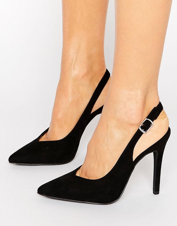 New Look Suedette Slingback Heel - Black