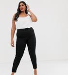 Asos Design Curve Pull On Jegging In Clean Black With Wide Waist Band Detail - Black