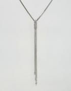 Asos Long Jewel Charm Necklace - Silver