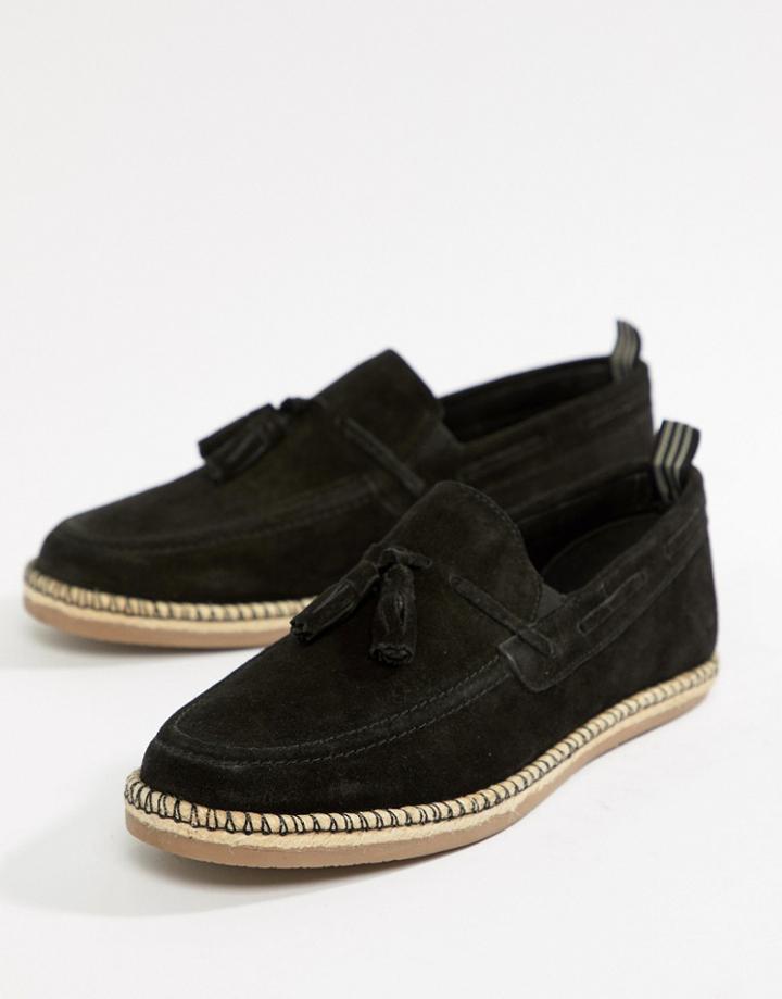 Dune Espadrilles In Black Suede