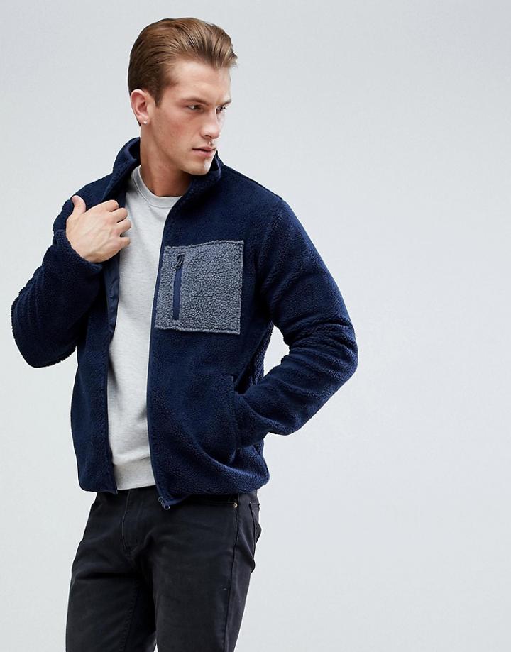 D-struct Borg Pocket Zip Through Jacket - Navy