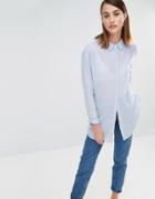 Selected Crissie Long Sleeve Stripe Shirt - Blue White Stripe