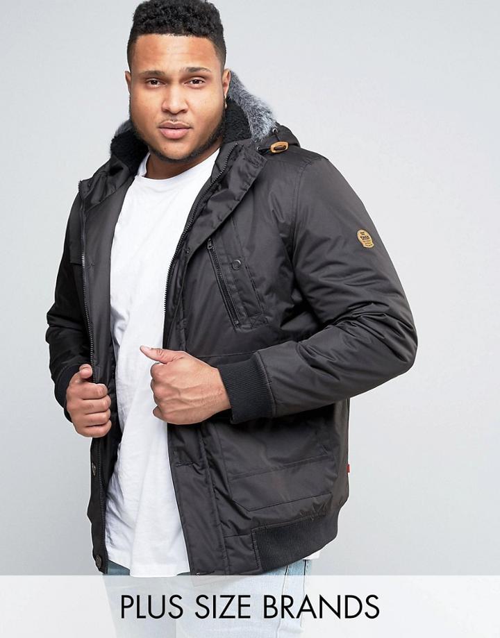 Duke Plus Parka Jacket In Black - Black