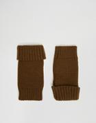 Asos Fingerless Cuffs In Khaki - Green