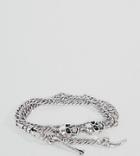 Reclaimed Vintage Inspired Skull & Bone Chain Bracelet In Silver Exclusive To Asos - Silver