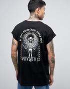 Asos X Prince's Trust Oversized Sleeveless T-shirt With Skull Back Print - Black