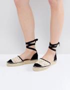 Miss Kg Lorna 2part Flower Espadrille - Black