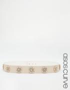 Asos Curve Brooch Detail Embellished High Waist Belt - Nude