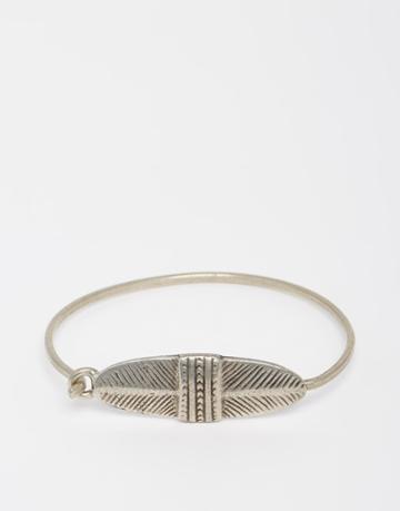 The 2bandits Feather Id Bangle - Silver
