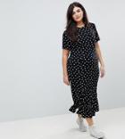 Asos Curve City Maxi Tea Dress In Polka Dot Print - Multi