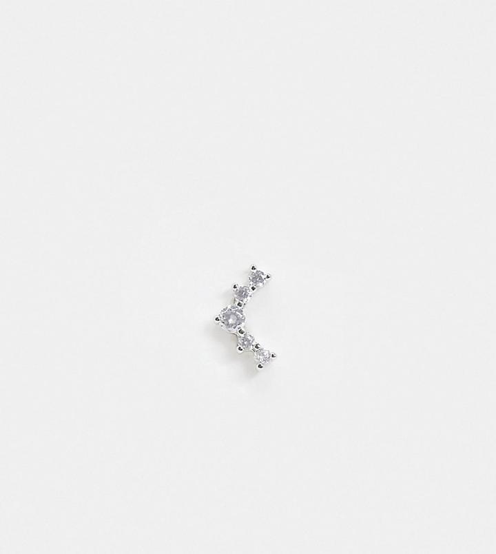 Kingsley Ryan 6mm Single Piercing Crystal Climber Earring In Silver