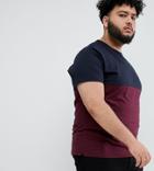 French Connection Plus Contrast Color Block T-shirt-navy