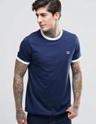 Fred Perry Ringer T-shirt In Navy - Carbon Blue