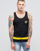 Playground Bottom Stripe Logo Tank - Black