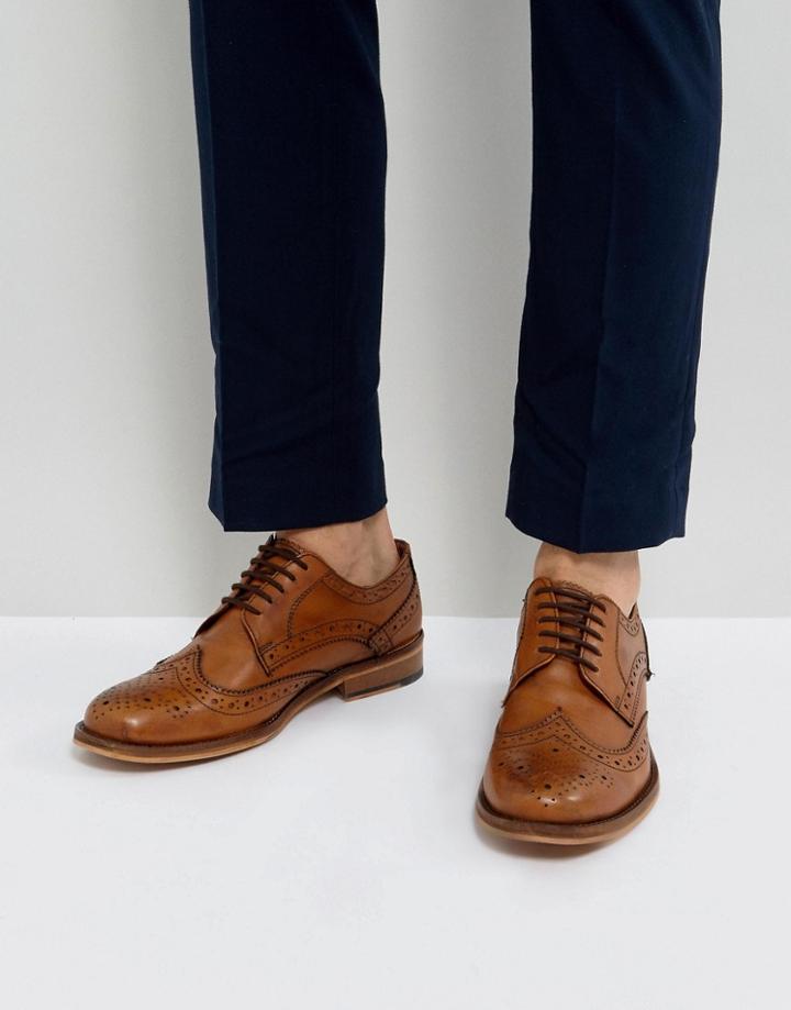 Moss London Leather Brogue - Brown