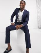 Moss London Suit Pants With Stretch In Navy