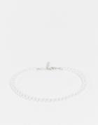 Asos Design Faux Pearl Anklet In White