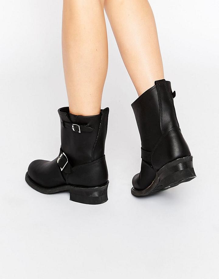 Frye Engineer 8r Leather Biker Boots - Black