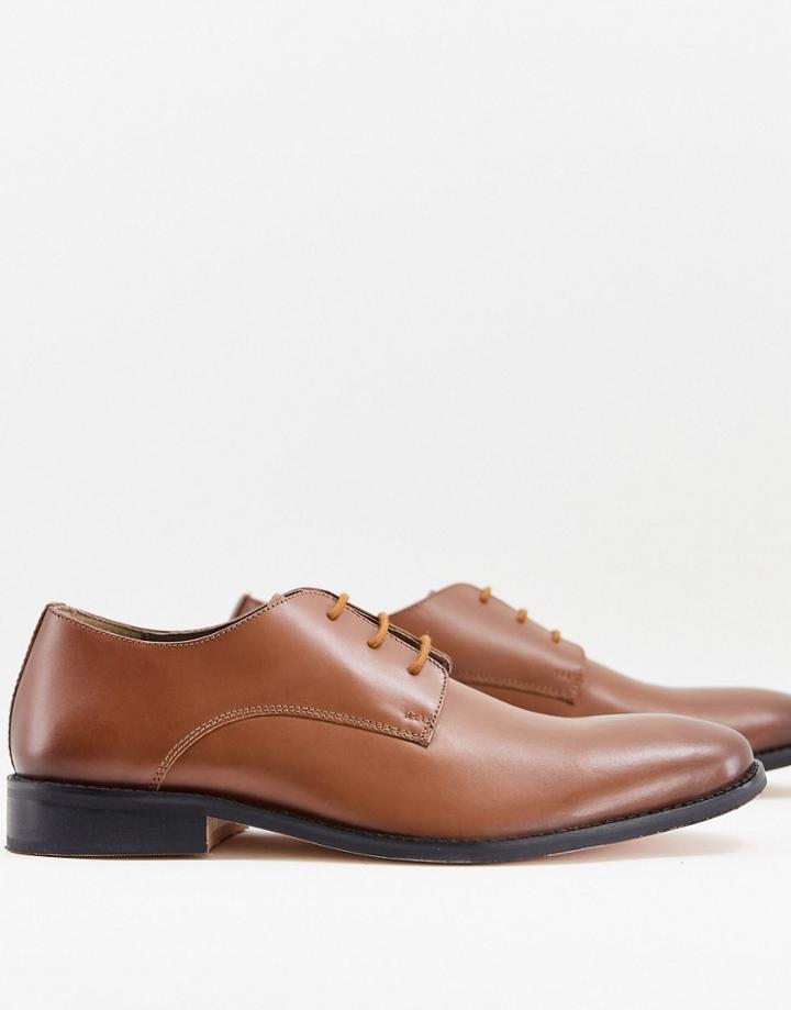 French Connection Leather Formal Lace Up Shoes-brown