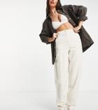 Topshop Tall High Rise Lightweight Peg Pants In Stone-neutral