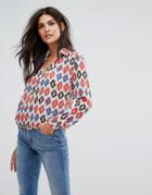 Jasmine Printed Blouse With Cross Front - Multi