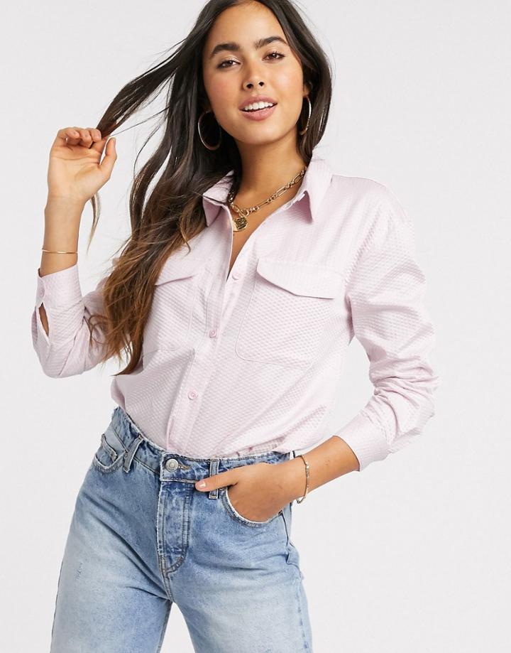 Ichi Textured Blouse-pink