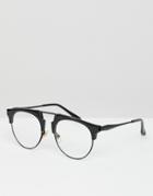 Jeepers Peepers Retro Glasses In Black - Black