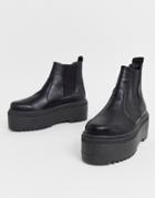 Asos Design Amplify Chunky Chelsea Boots In Black - Black