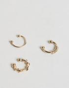 Asos Pack Of 3 Faux Nose Rings - Gold