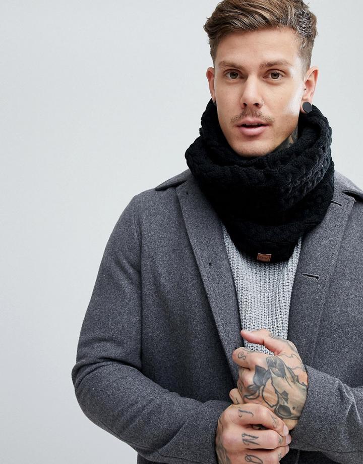 Dead Vintage Cable Infinity Scarf Black - Black