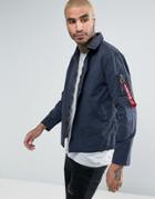 Alpha Industries Military Overshirt Jacket In Navy - Navy