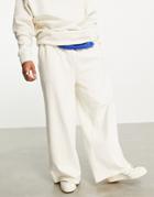 Asos Design Matching Heavyweight Oversized Wide Leg Sweatpants In Off-white