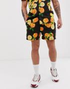 Boohooman Two-piece Shorts In Citrus Print - Black