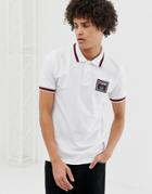 Love Moschino Tipped Polo Shirt With Chest Placket - White