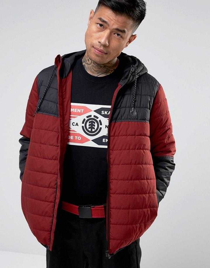 Element Alder Padded Jacket In Black - Black