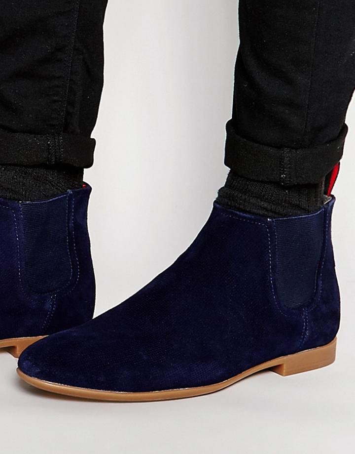 Hugo By Hugo Boss Parcelsio Chelsea Boots - Blue
