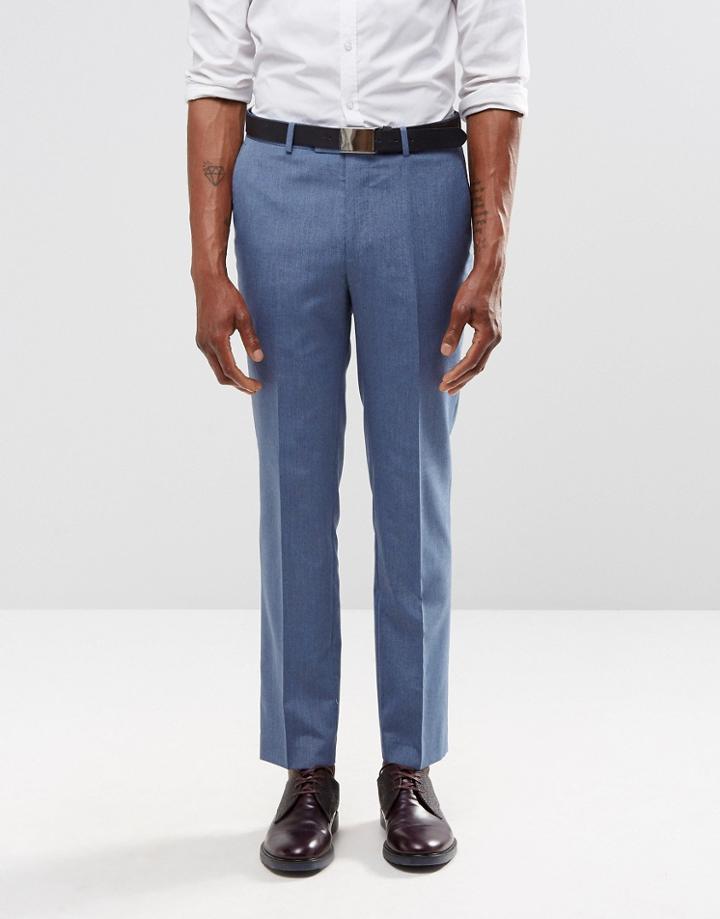 Harry Brown Slim Fit Suit Pants In Light Blue - Blue