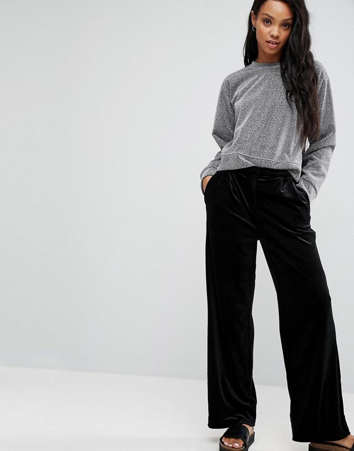 Pieces Hazel Wide Leg Pants - Black