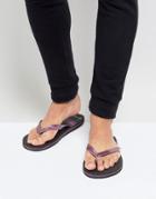 Brave Soul Snake Flip Flops - Black