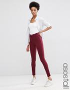 Asos Tall Stretch Skinny Pants In Ultimate Fit - Burgundy