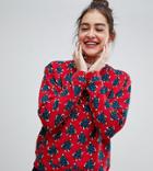 Monki Xmas Tree Sweat In Red - Red