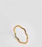 Asos Gold Plated Sterling Silver Sleek Wave Band Ring - Gold