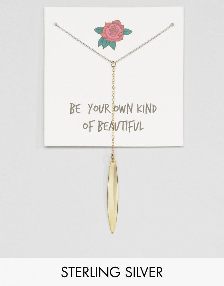 Asos Sterling Silver Smooth Bar Bolo Necklace - Multi