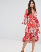 Vero Moda Floral Wrap Dress - Multi