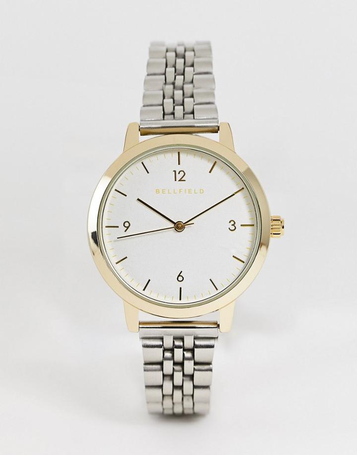 Bellfield Stainless Steel Bracelet Watch In Silver-multi