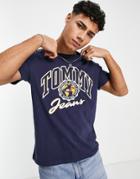 Tommy Jeans Bold College Logo T-shirt In Navy