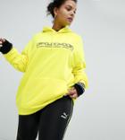 Puma Exclusive To Asos Plus Sweatshirt In Neon Yellow With Logo - Yellow