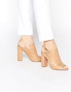 Faith Dre Nude Peep Toe Shoe Boots - Tan