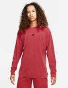 Nike Premium Essentials Loose Fit Long Sleeve T-shirt In Red