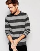 Esprit Long Sleeved Striped Top - Dark Gray